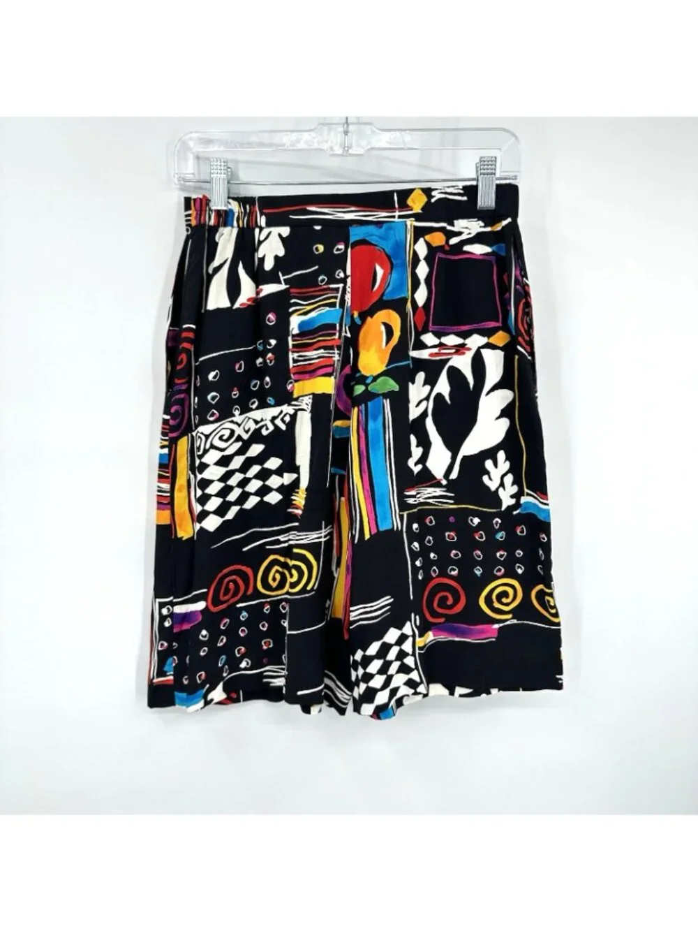 vintage 80s high waisted GRAPHIC PRINT bermuda shorts art teacher downtown girl